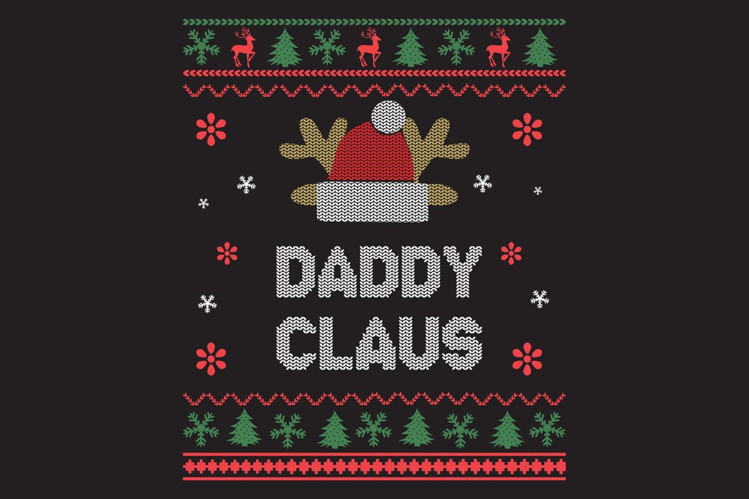 Papa Claus hässliches Weihnachtspullover-Design vektor