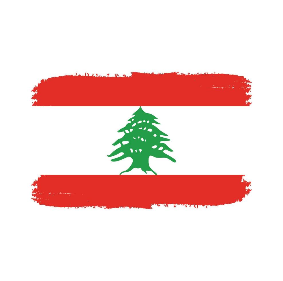 Libanons flagga penseldrag målade vektor