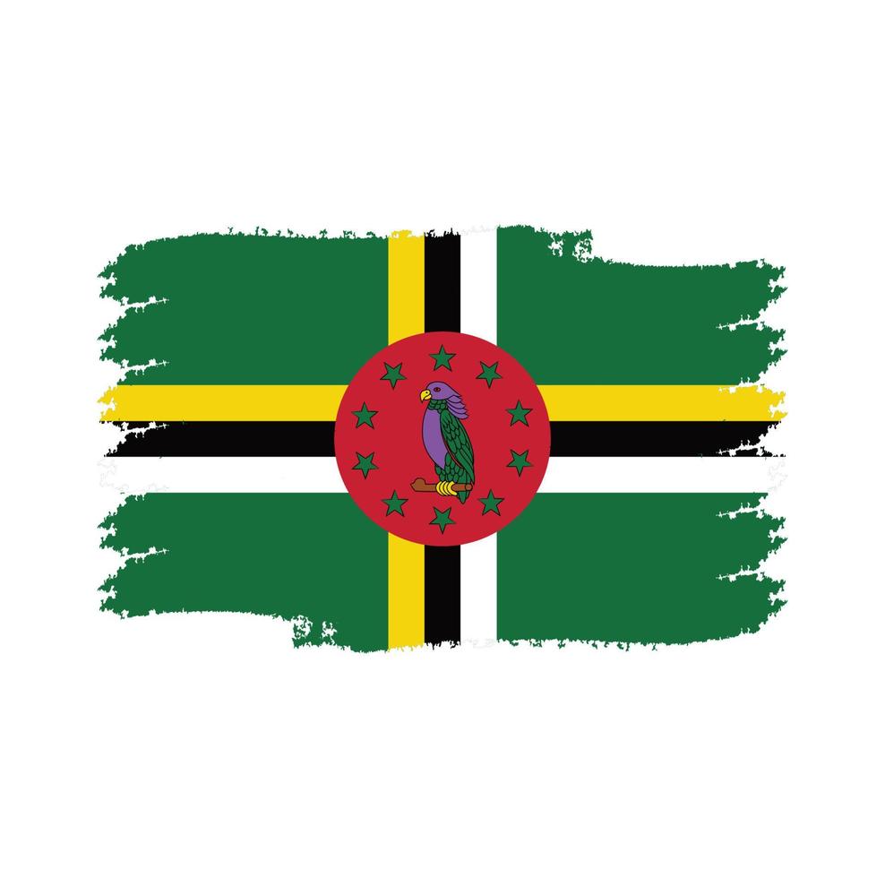 dominica flagga penseldrag målade vektor