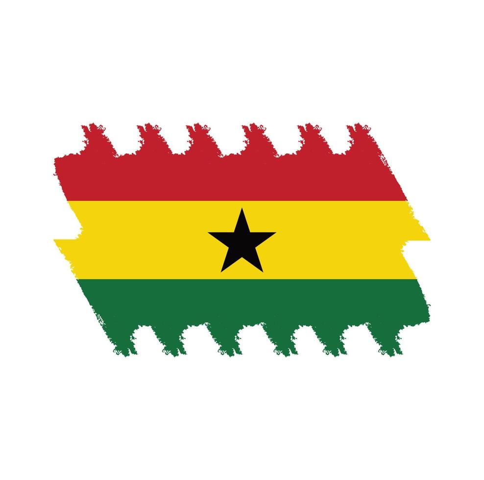 ghana flagga vektor med akvarell borste stil