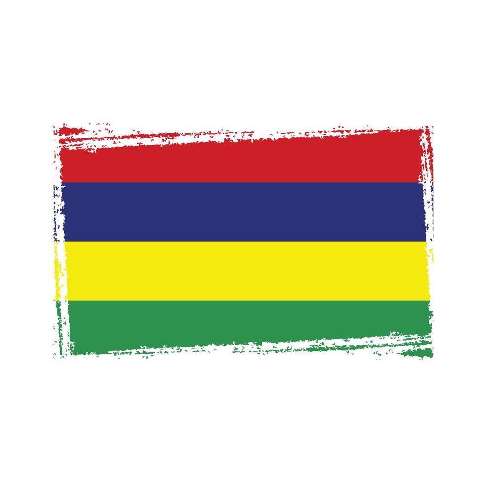 mauritius flagge pinselstriche gemalt vektor