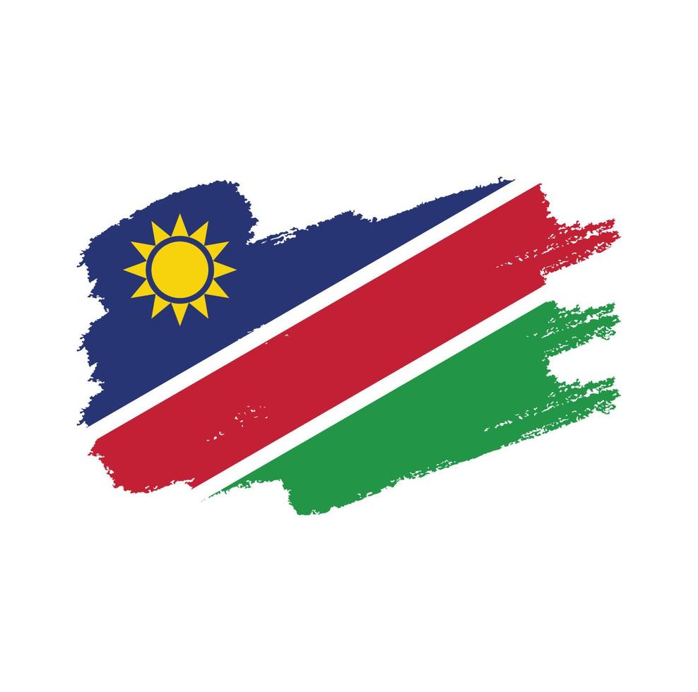 Namibia flagga vektor med akvarell borste stil