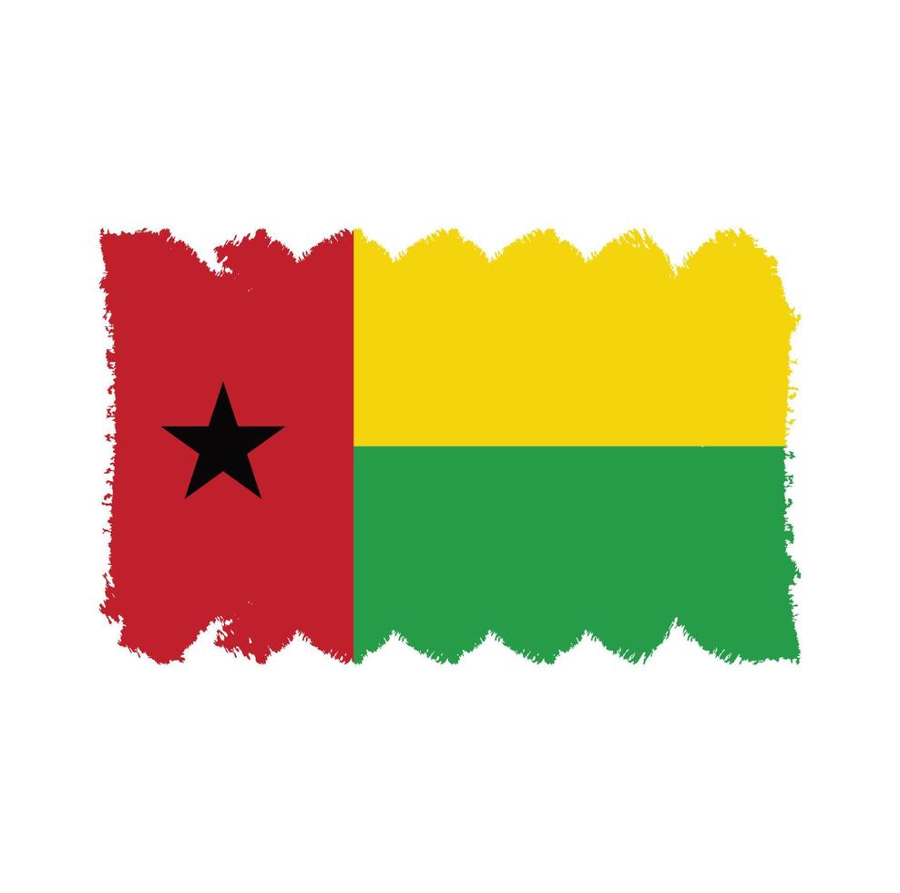 Guinea-Bissau-Flaggenvektor mit Aquarellpinselart vektor