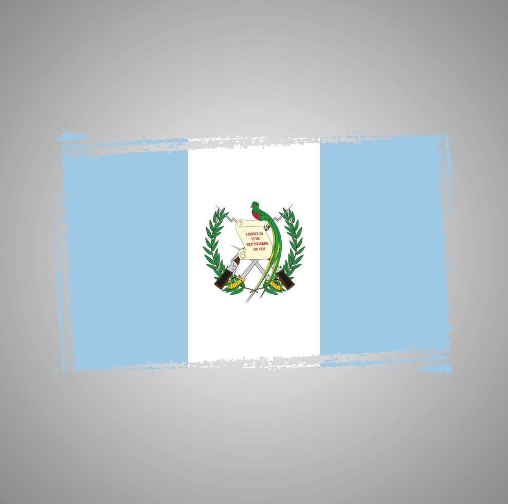 guatemala flagga vektor med akvarell borste stil