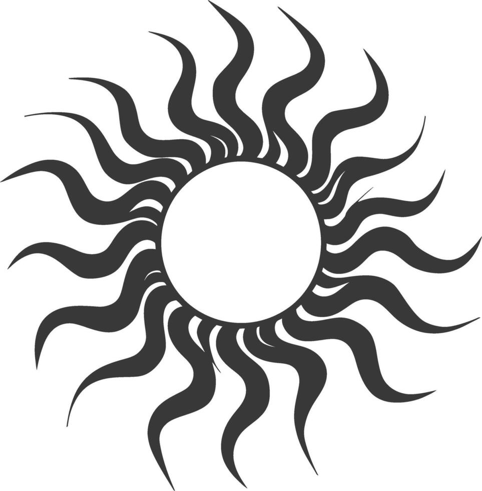 Silhouette Logo oder Symbol von Sonne schwarz Farbe nur vektor