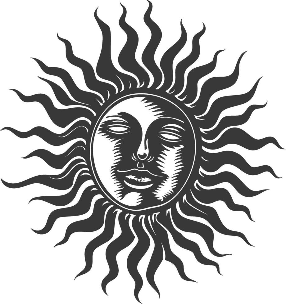 Silhouette Logo oder Symbol von Sonne schwarz Farbe nur vektor