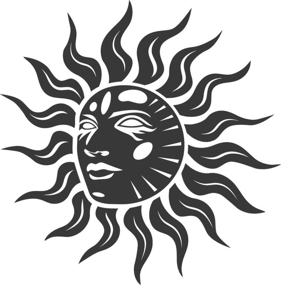 silhuett logotyp eller symbol av Sol svart Färg endast vektor