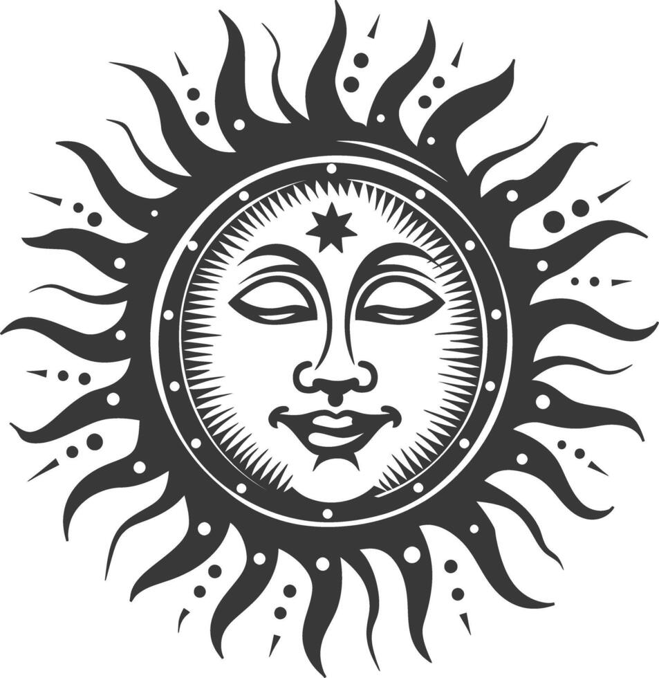 Silhouette Logo oder Symbol von Sonne schwarz Farbe nur vektor