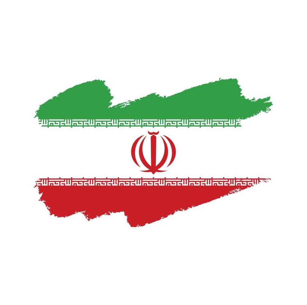 Irans flagga penseldrag målade vektor