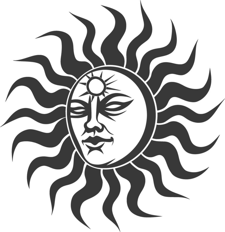 Silhouette Logo oder Symbol von Sonne schwarz Farbe nur vektor