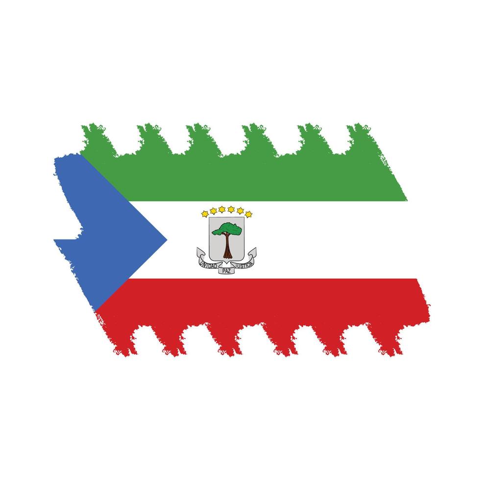 Äquatorialguinea Flaggenvektor mit Aquarellpinselart vektor
