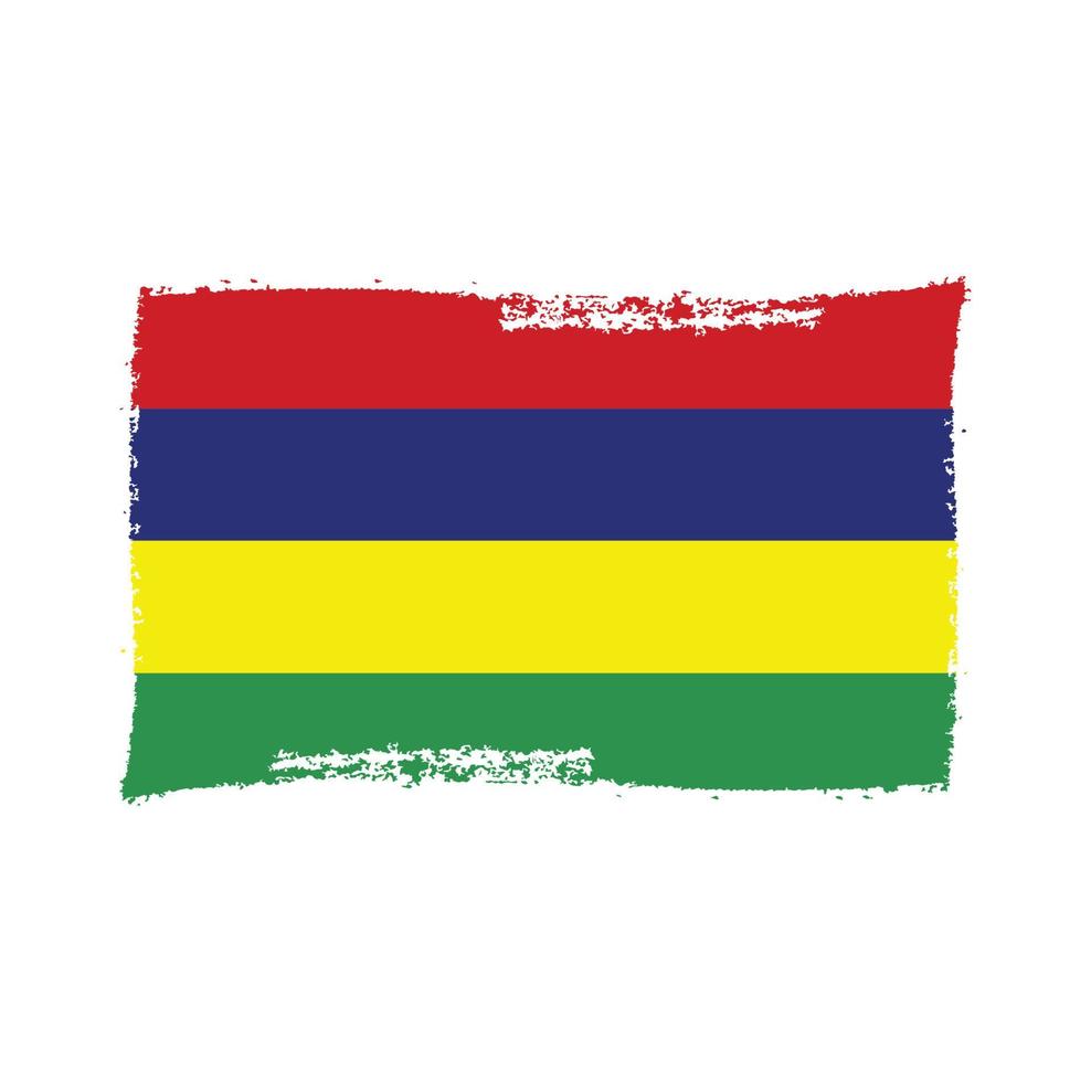 mauritius flagge pinselstriche gemalt vektor