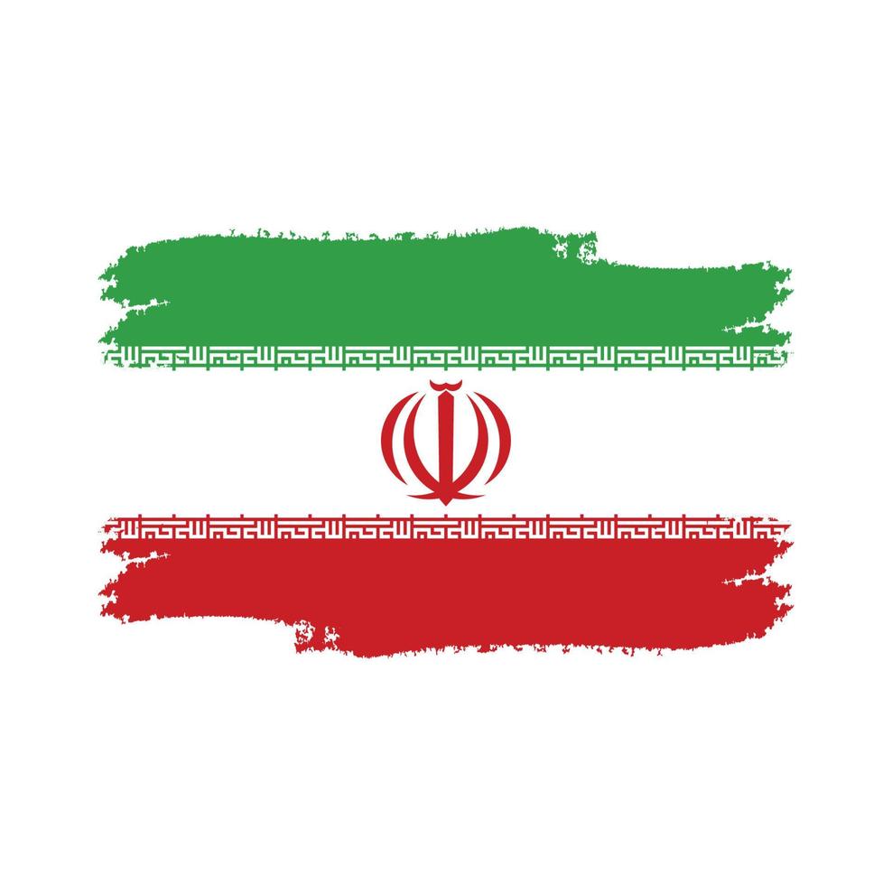 Irans flagga penseldrag målade vektor