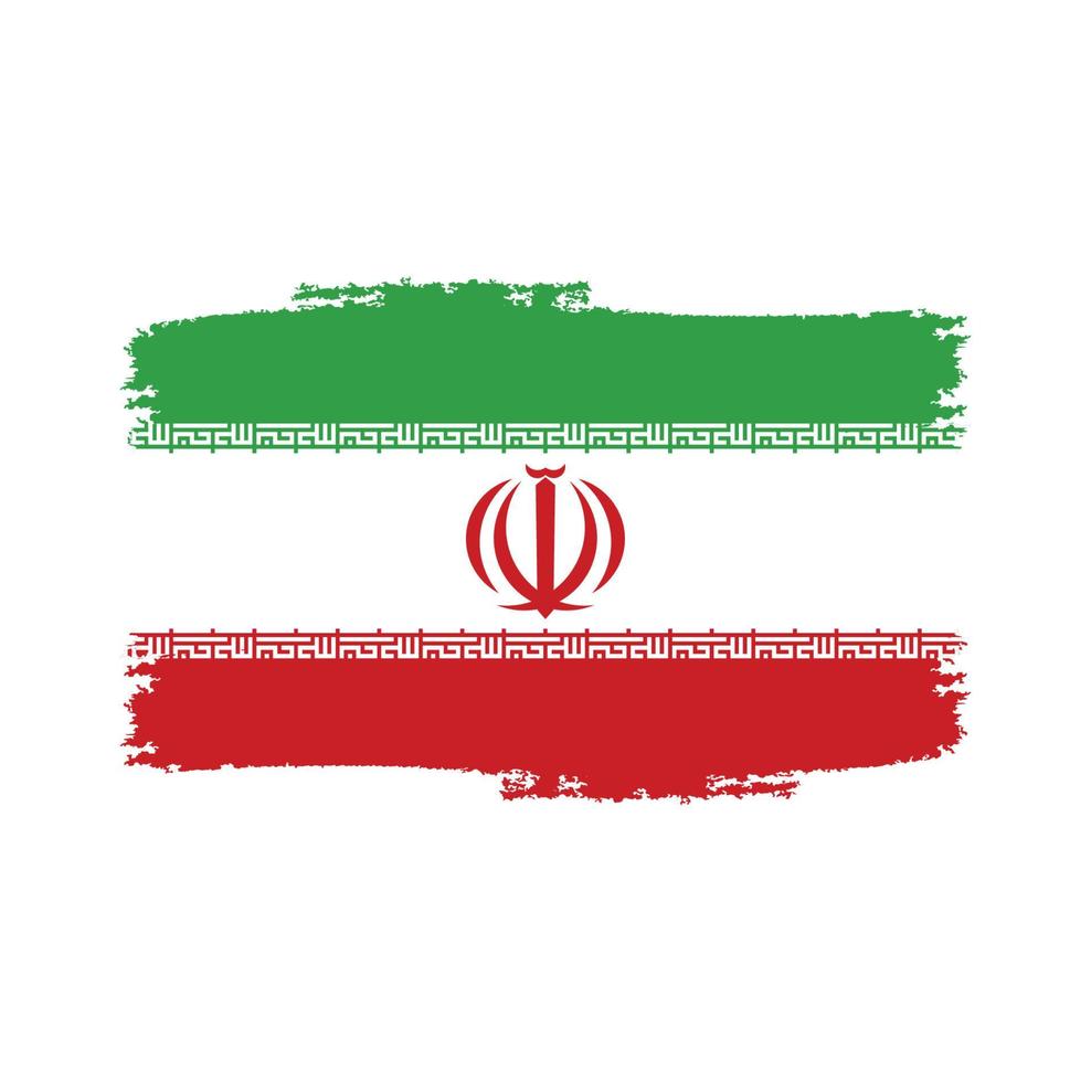 Irans flagga penseldrag målade vektor