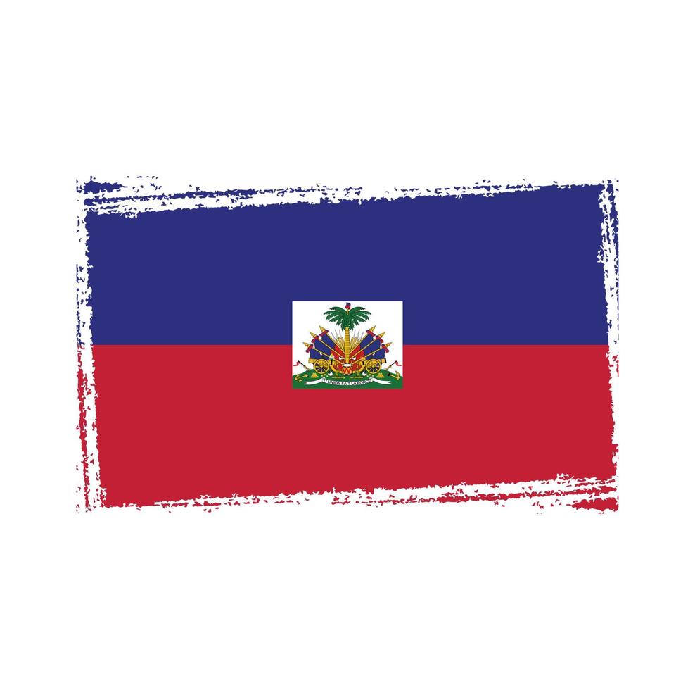 Haiti-Flaggenvektor mit Aquarellpinselart vektor