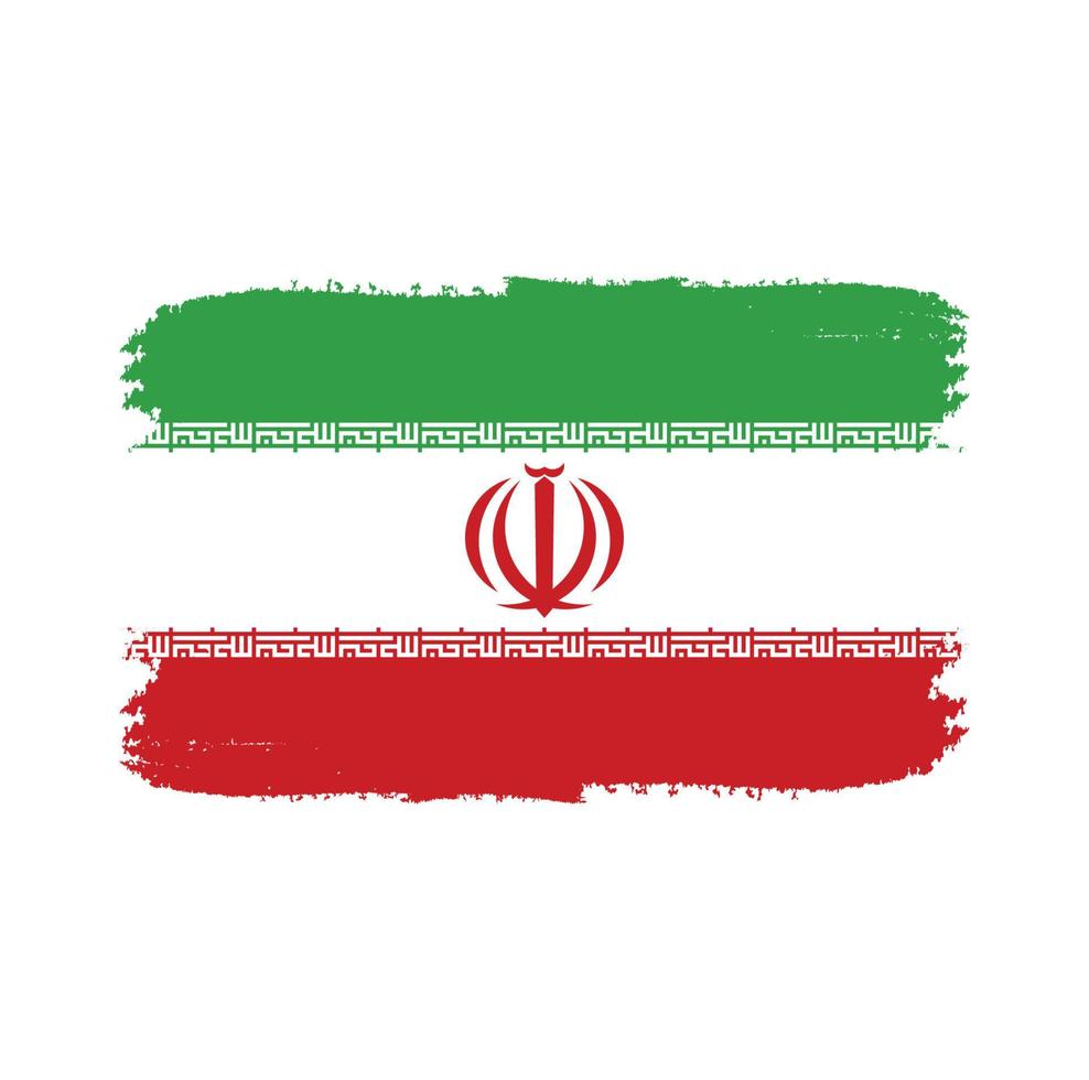 iranische Flagge Pinselstriche gemalt vektor