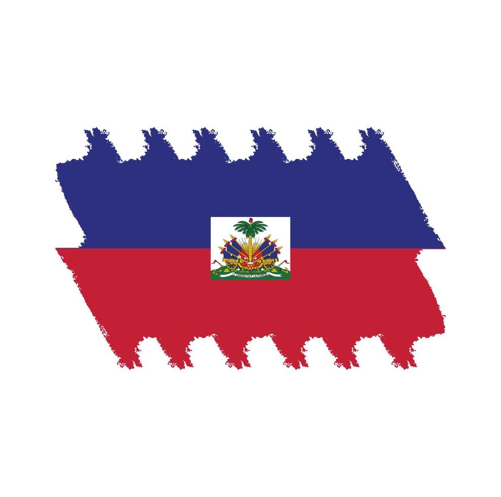 Haiti-Flaggenvektor mit Aquarellpinselart vektor