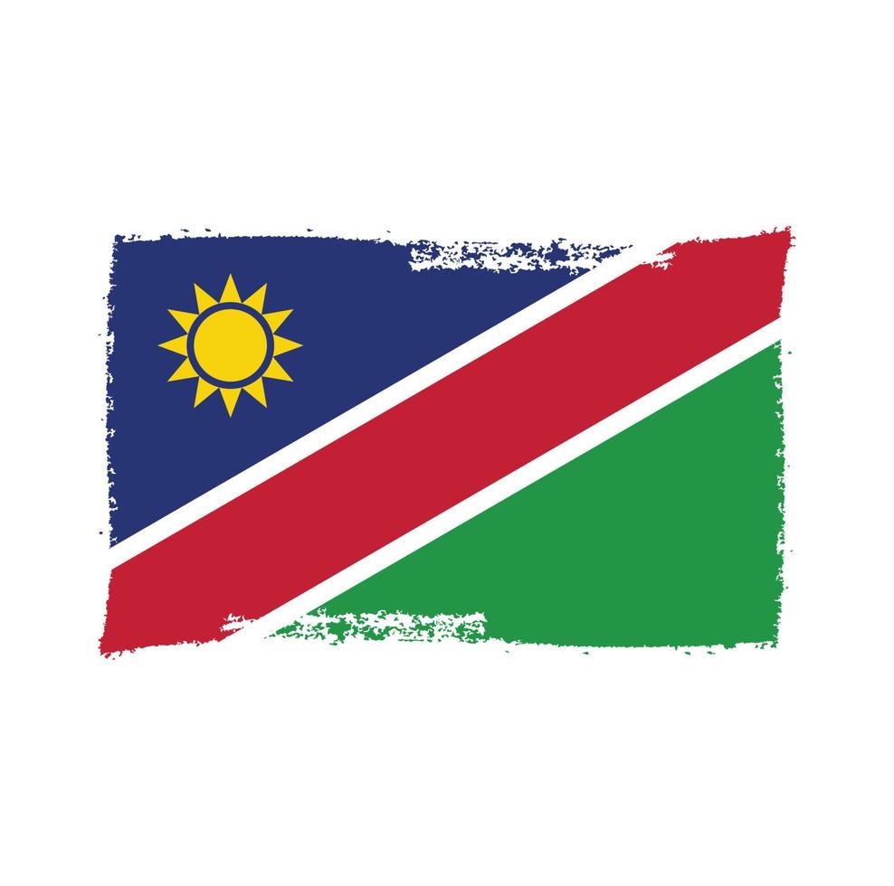 Namibia flagga vektor med akvarell borste stil