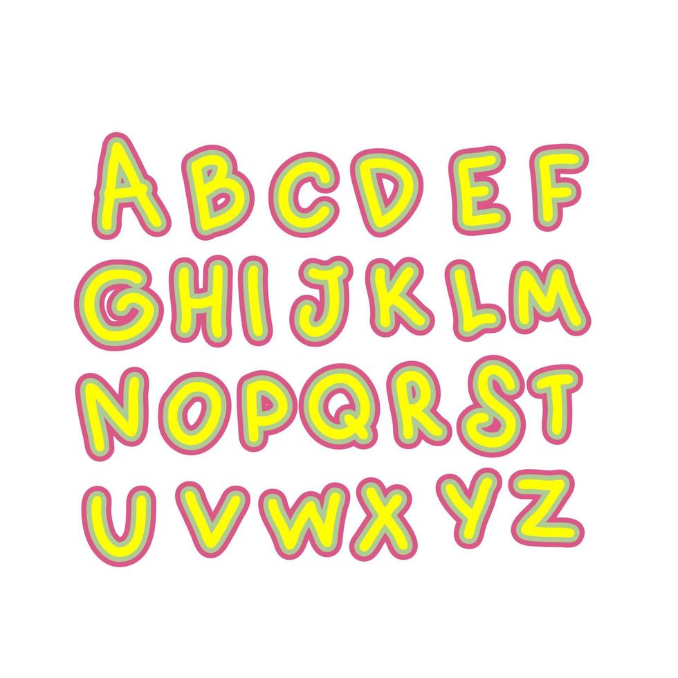 Satz von Graffiti-Stil-Alphabet aus lateinischen Buchstaben. vektor