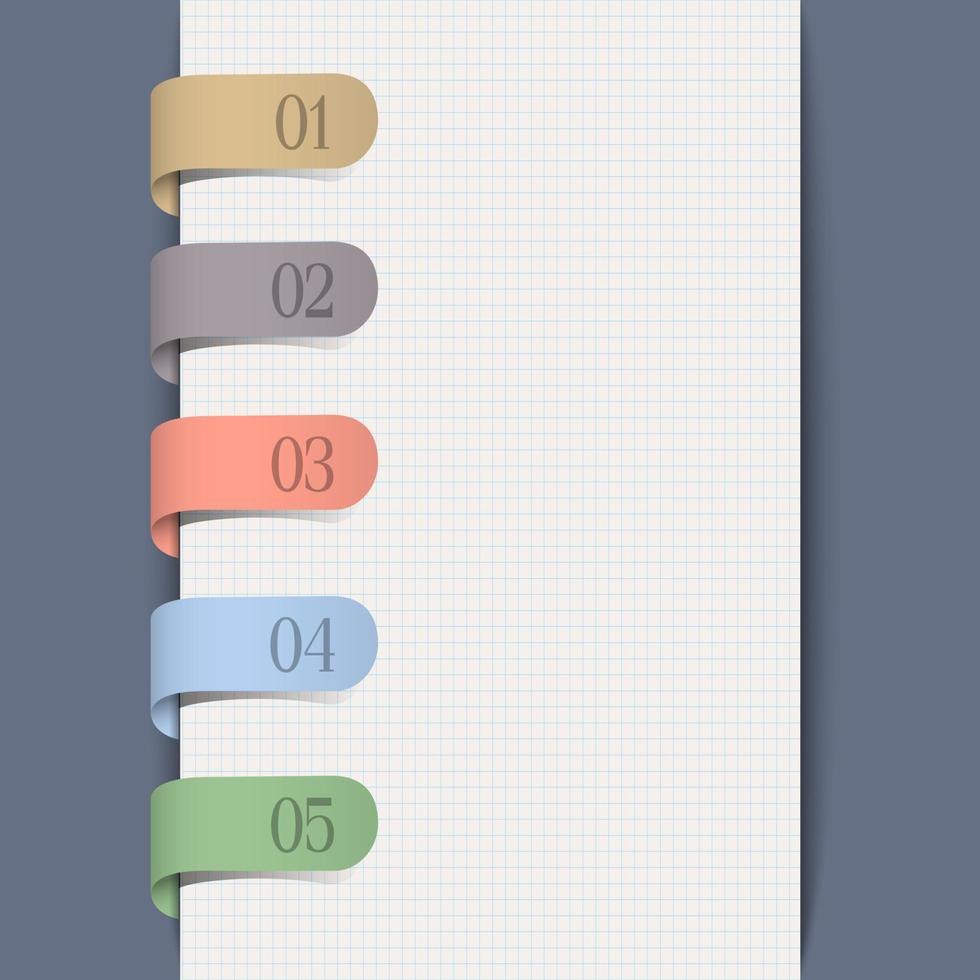 moderner Hintergrund mit nummerierten Papieretiketten vektor