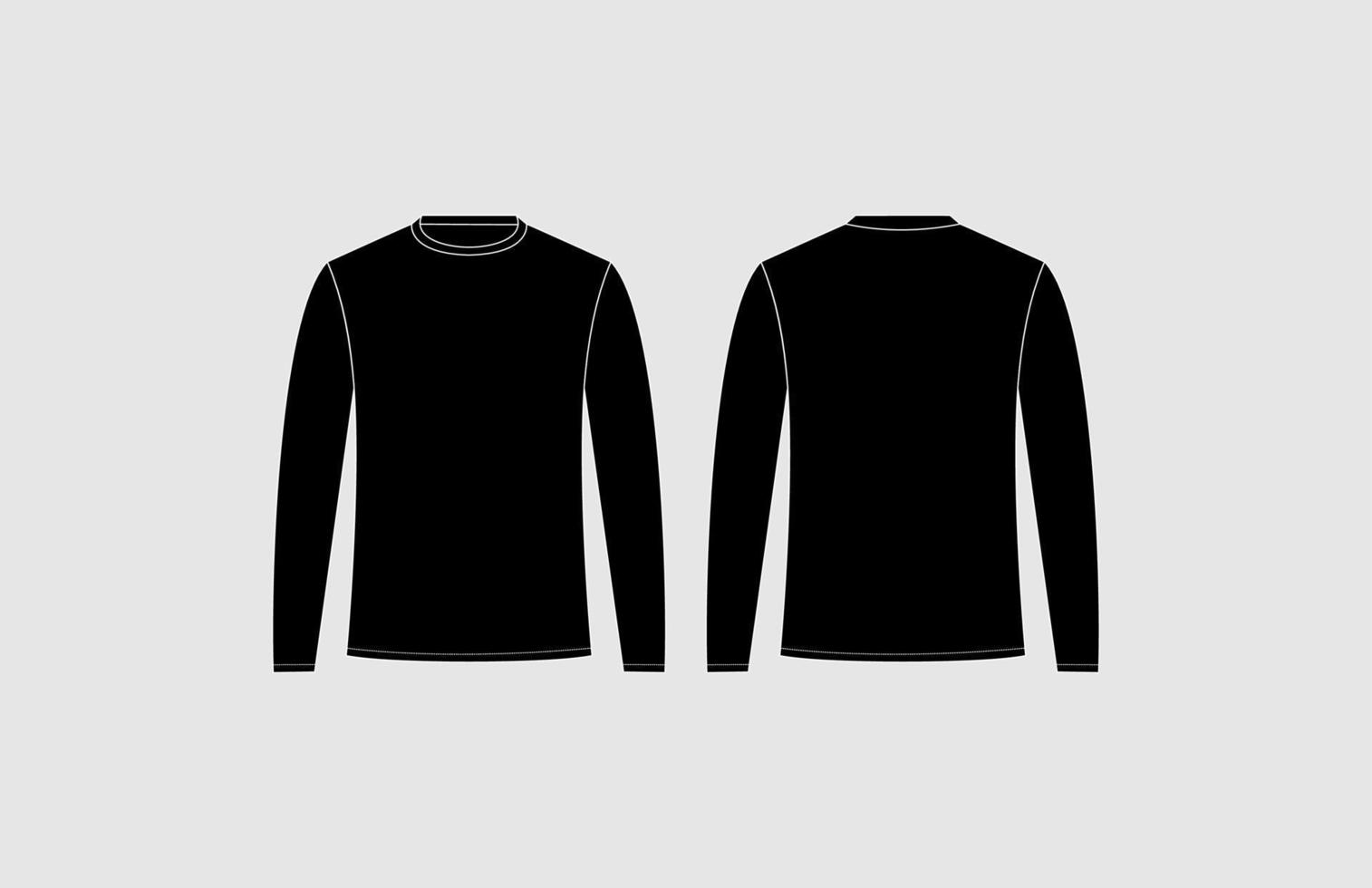 svart långärmad t-shirt design... vektor