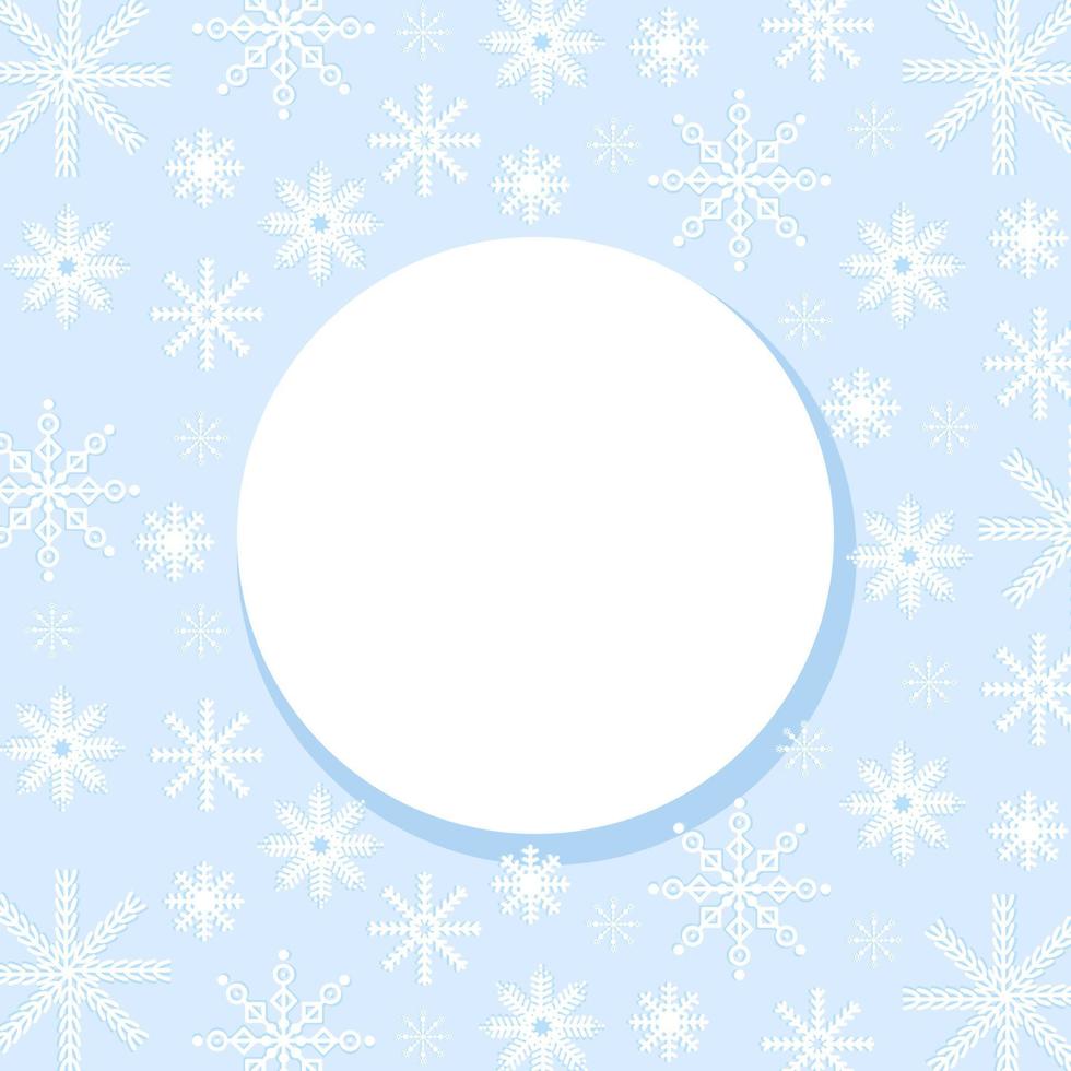 god jul och gott nytt år festlig bakgrund med snöflingor. jul och nyår. en plats för text. vektor illustration.