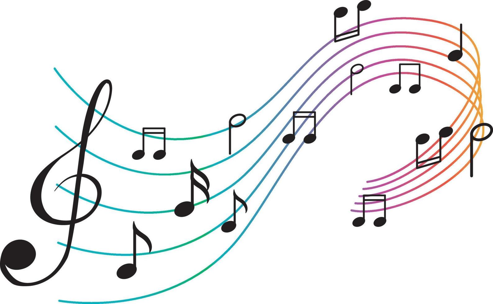 musikaliska symboler vågar på vit bakgrund vektor