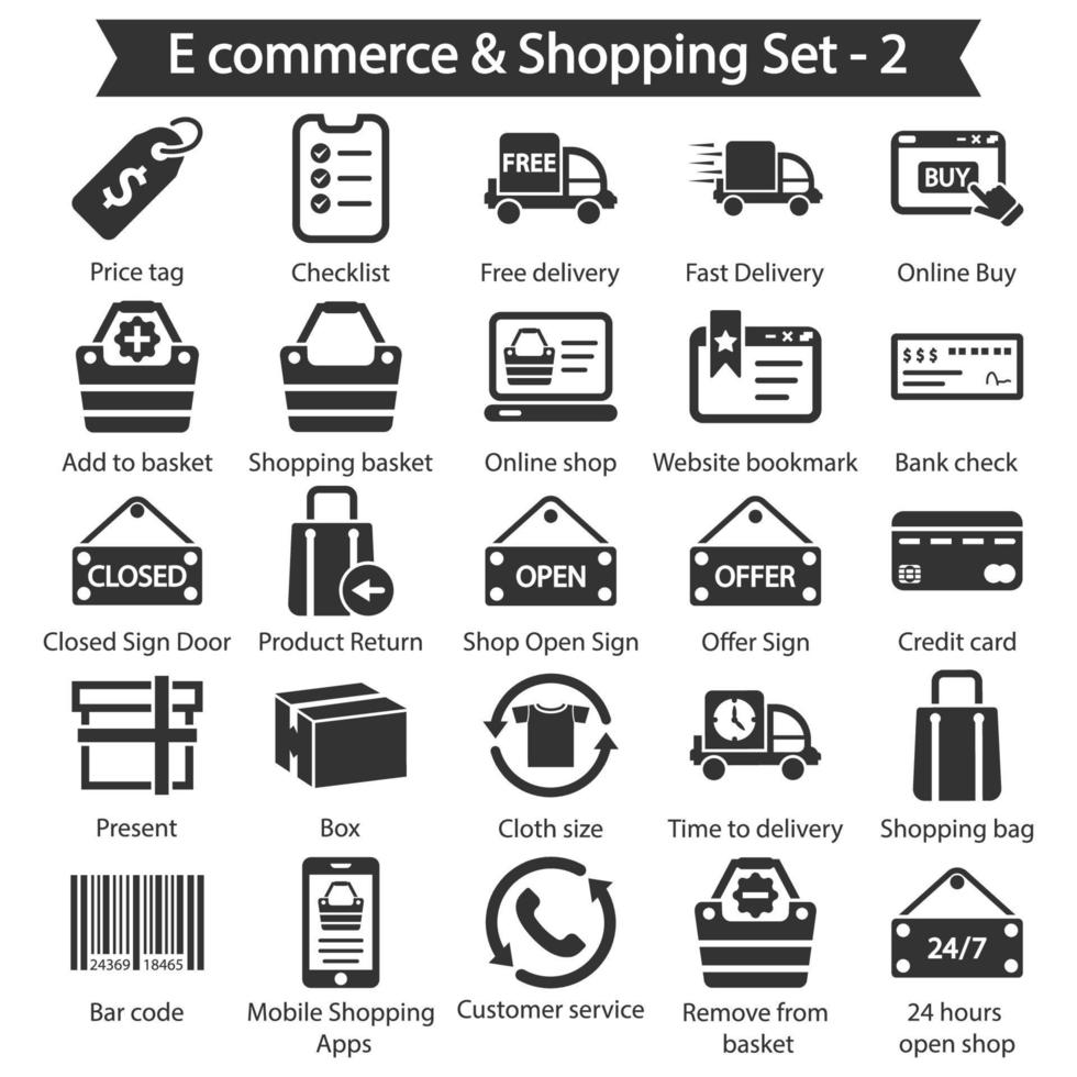 E-Commerce- und Shopping-Icon-Pack vektor