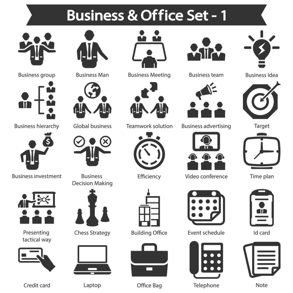 Business- und Office-Icon-Paket vektor