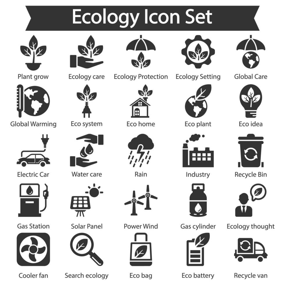 Ökologie-Icon-Pack vektor