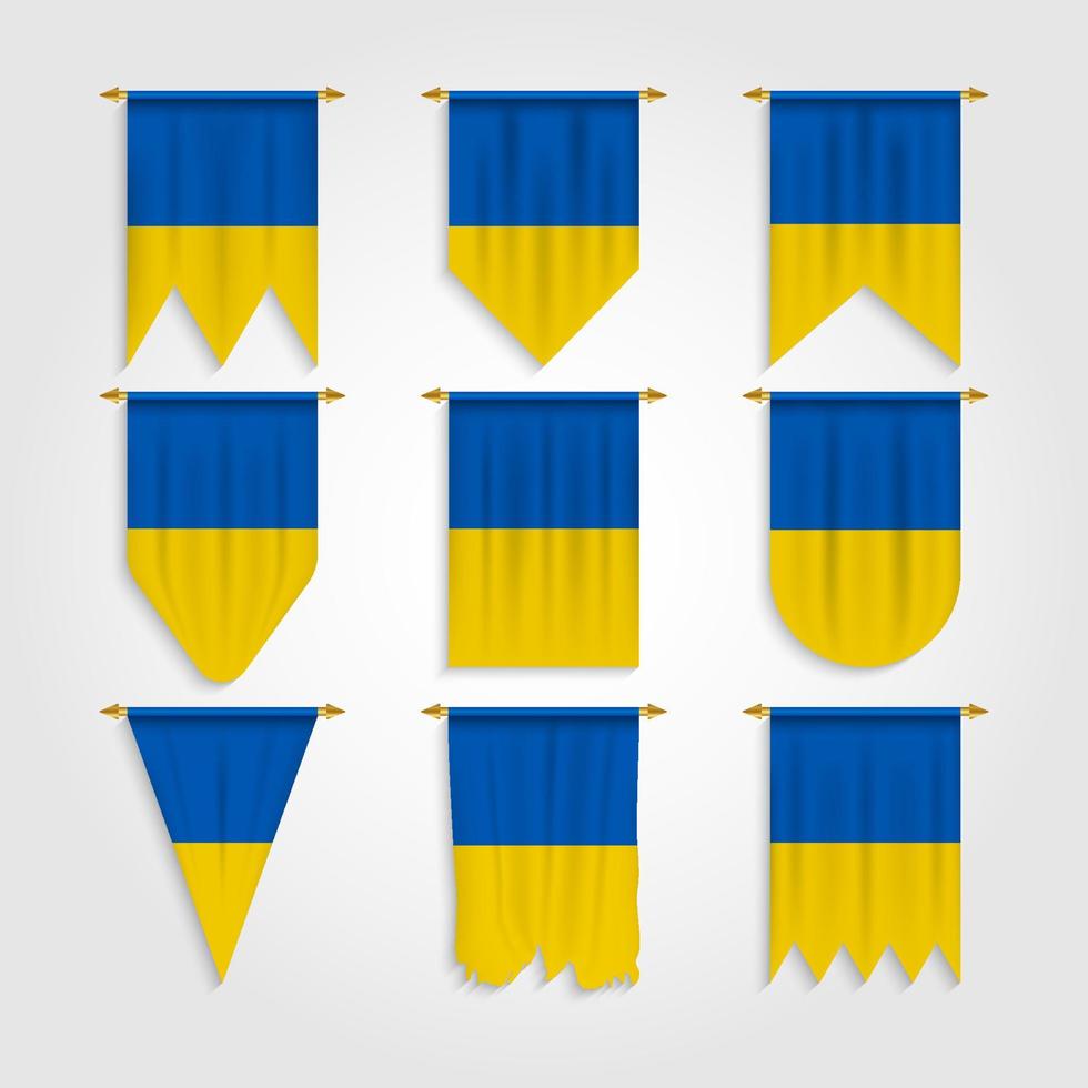 ukrainska flaggan i olika former, ukrainska flaggan i olika former vektor