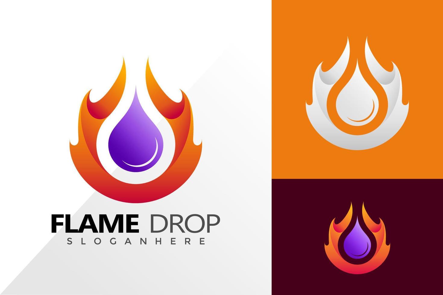 Inspiration für das Design des Flammentropfen-Wellenlogos. abstraktes Emblem, Designkonzept, Logos, Logoelement für Vorlage vektor