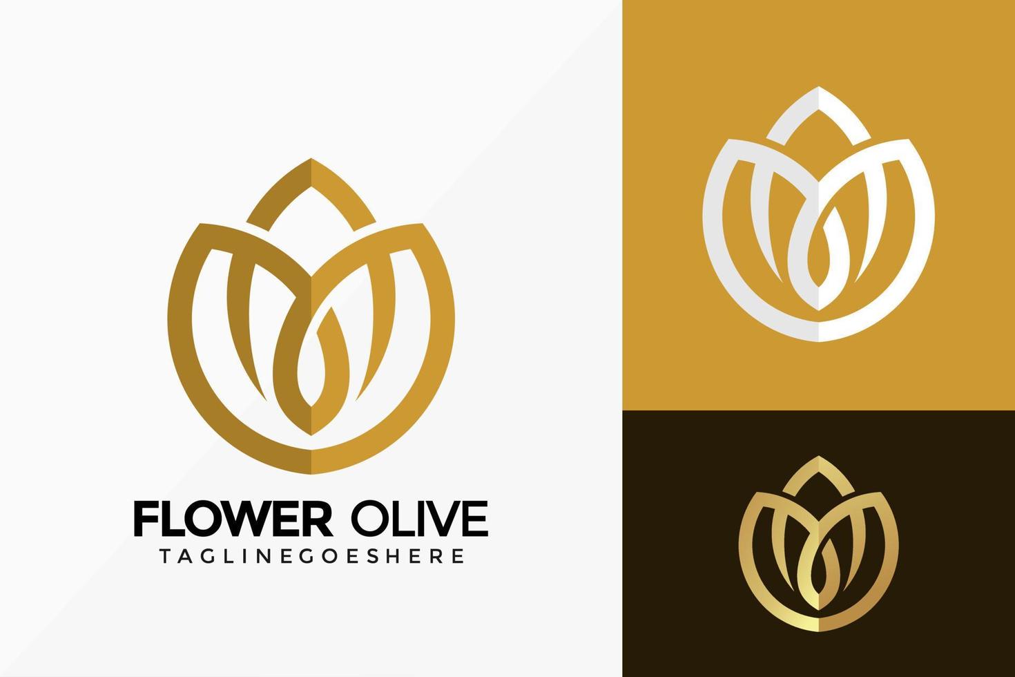 Luxus-Schönheitsblume Lotus-Logo-Vektor-Design. Markenidentitätsemblem, Designkonzept, Logos, Logoelement für Vorlage. vektor
