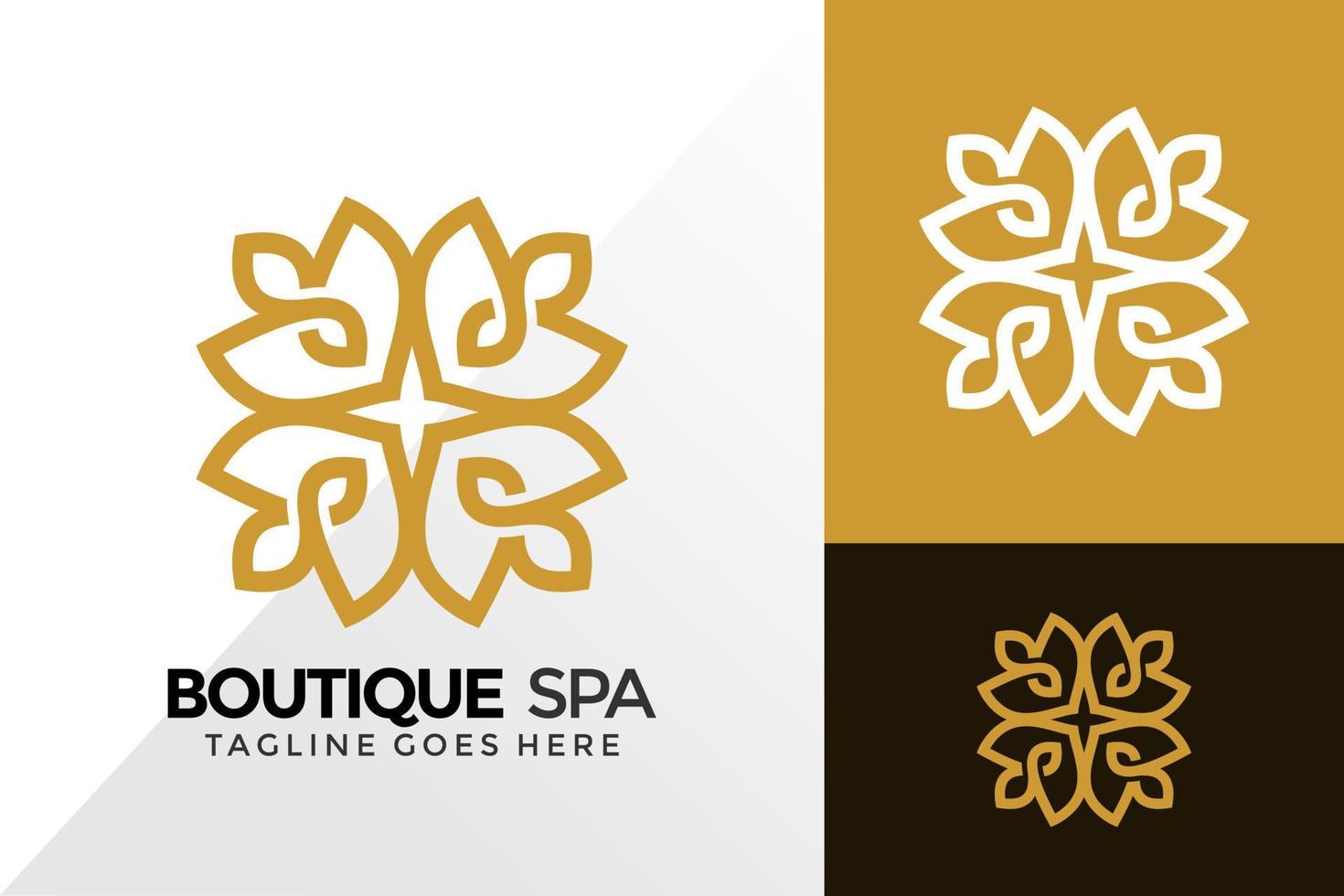 Boutique-Spa-Logo-Design, Markenidentitätslogos entwirft Vektorillustrationsvorlage vektor