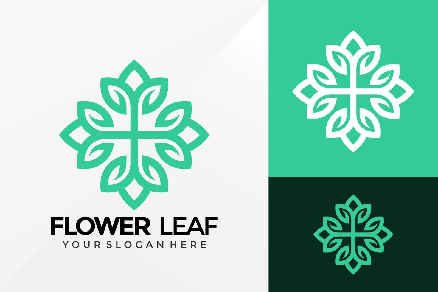 grünes Blumenblatt-Logo-Design, Markenidentitäts-Logos-Vektor, modernes Logo, Logo-Design-Vektor-Illustrationsvorlage vektor