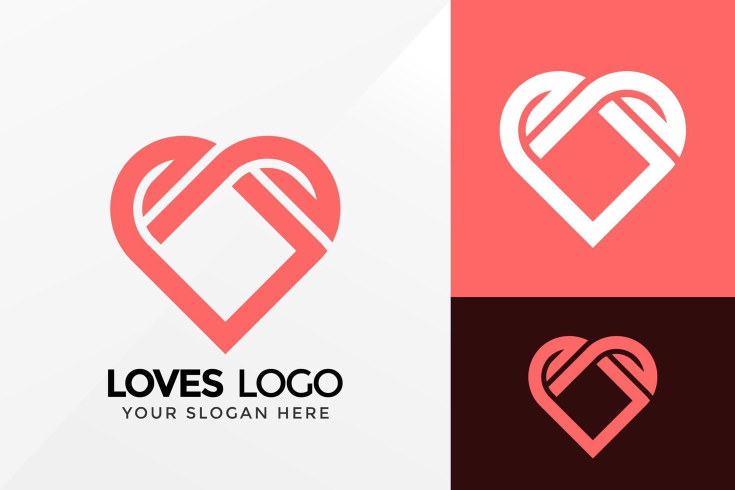 abstraktes Liebeslogodesign, Markenidentitätslogovektor, modernes Logo, Logodesignvektorillustrationsschablone vektor
