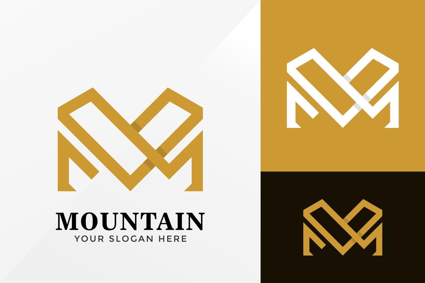 bokstaven m berg logotyp design, varumärkesidentitet logotyper vektor, modern logotyp, logo design vektor illustration mall