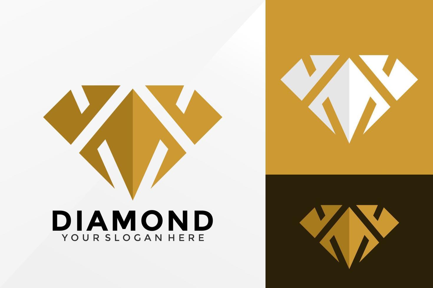 abstraktes Diamantschmuck-Logo-Design, Markenidentitäts-Logos-Vektor, modernes Logo, Logo-Design-Vektor-Illustrationsvorlage vektor