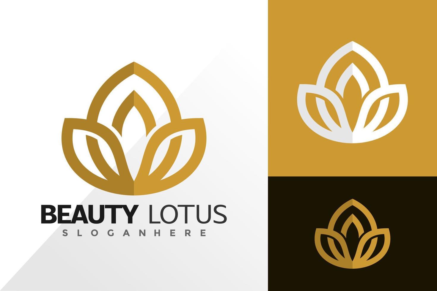 Schönheit Lotusblumen-Logo-Vektor-Design. abstraktes Emblem, Designkonzept, Logos, Logoelement für Vorlage vektor