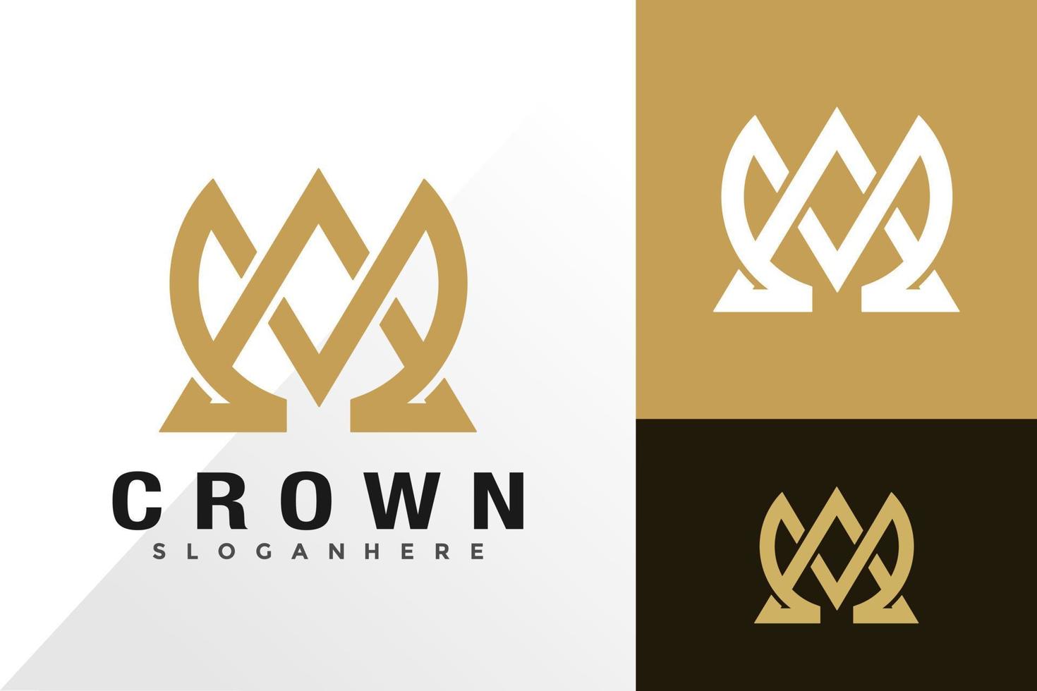 bokstaven ma eller am krona logotyp och ikon design vektor koncept för mall