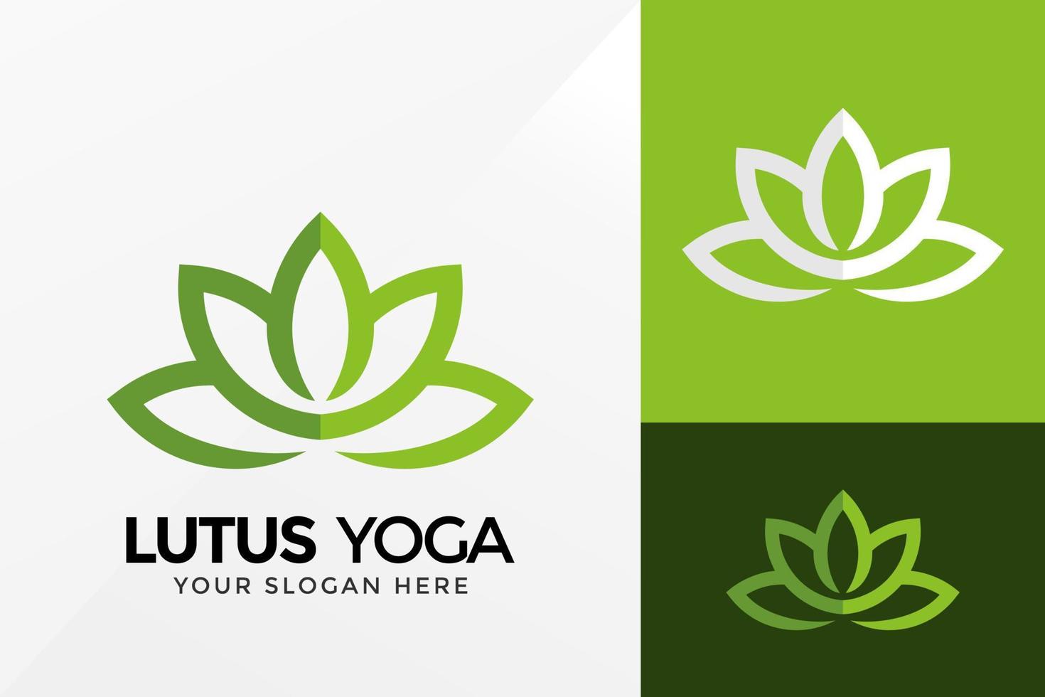 Lotus-Yoga-Logo-Design, Markenidentitätslogos-Vektor, modernes Logo, Logodesign-Vektorillustrationsvorlage vektor