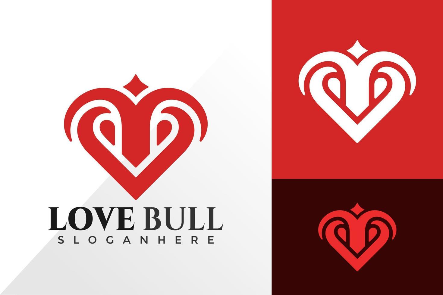 bull love logotyp design vektor mall