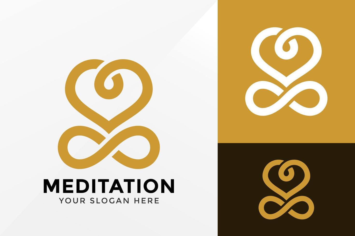 älskar yoga meditation logotyp design, varumärkesidentitet logotyper vektor, modern logotyp, logo design vektor illustration mall