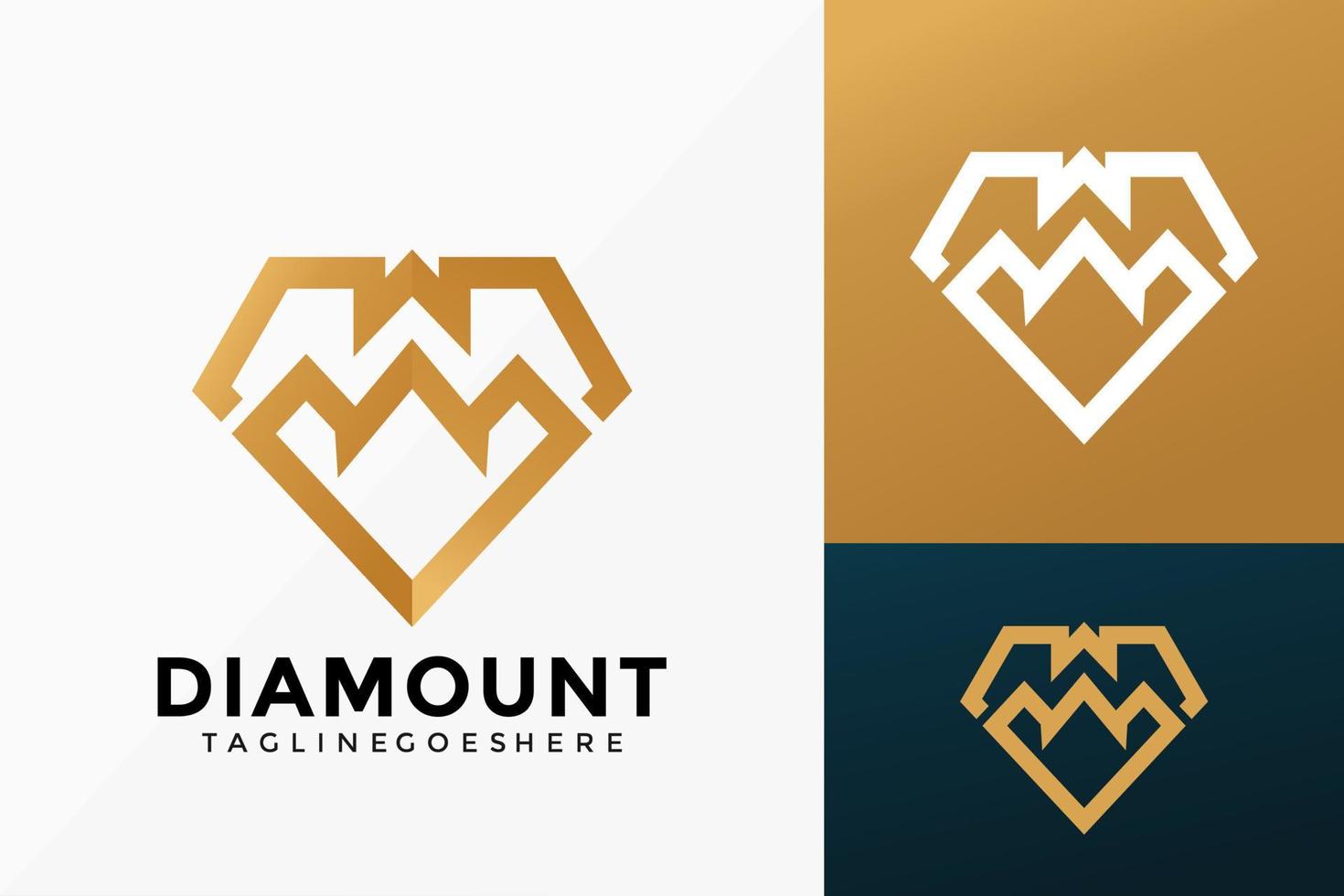 Diamond Mountain Logo-Vektor-Design. abstraktes Emblem, Designkonzept, Logos, Logoelement für Vorlage. vektor