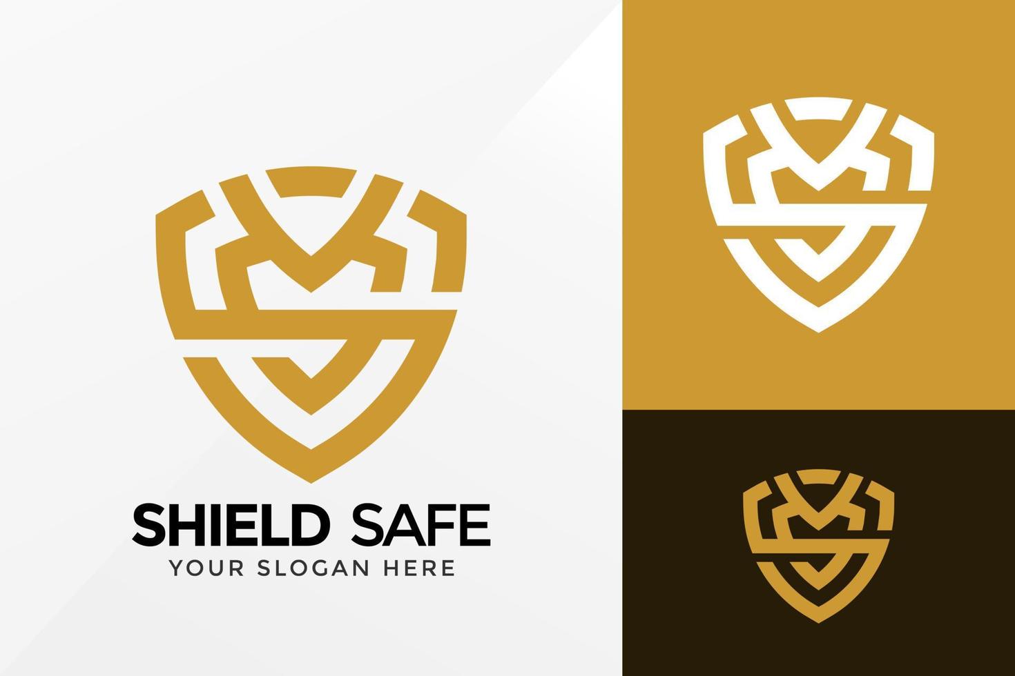 letter s shield säker monogram logotyp design, varumärkesidentitet logotyper vektor, modern logotyp, logo design vektor illustration mall