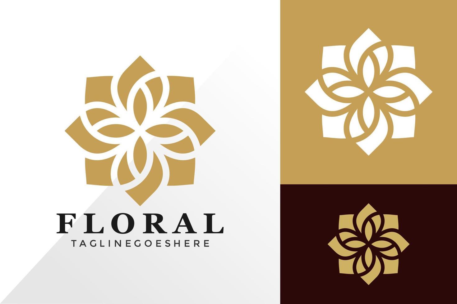 Schönheit floral minimalistisches Logo und Icon-Design-Vektor-Konzept für Vorlage vektor