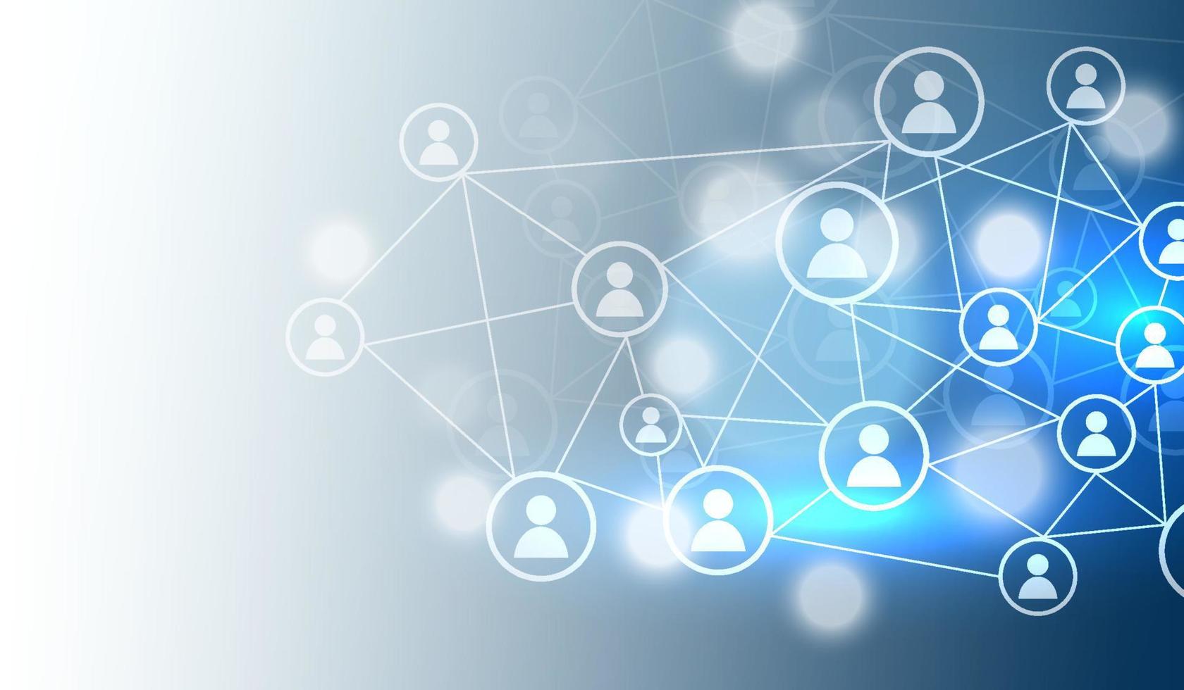 Soziales Netzwerk-Verbindungskonzept blauer Hintergrund vektor