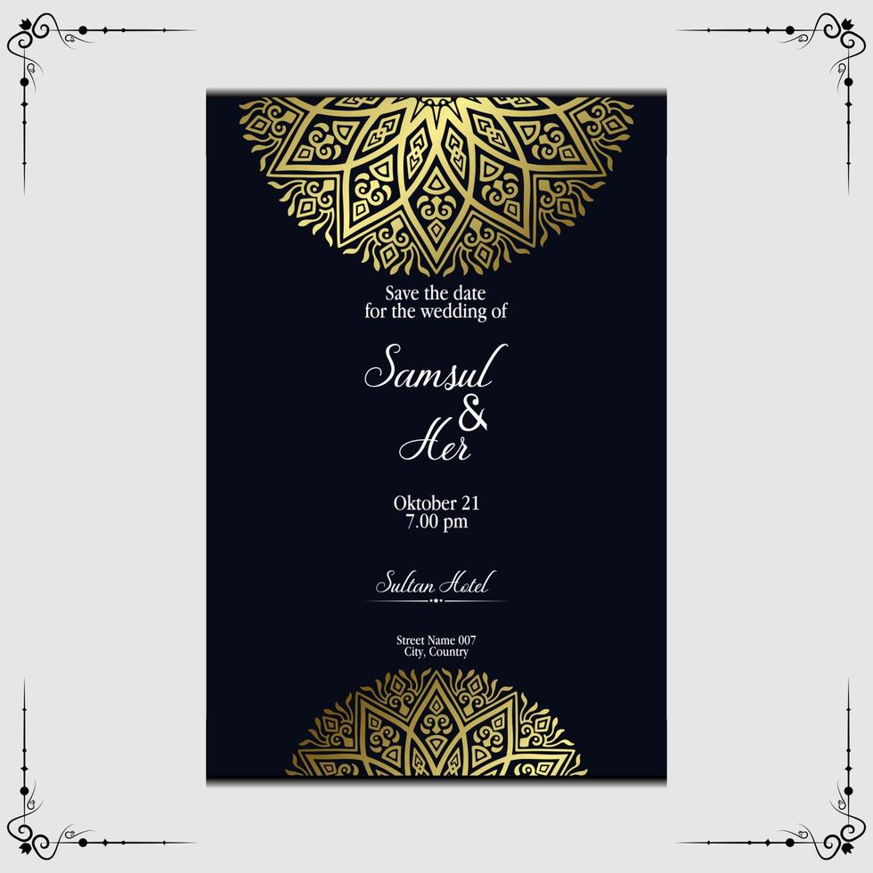 Luxus-Mandala-Hintergrund mit goldenem Arabeskenmuster arabisch-islamischer Oststil. Dekoratives Mandala im Ramadan-Stil. Mandala für Print, Poster, Cover, Broschüre, Flyer, Banner vektor