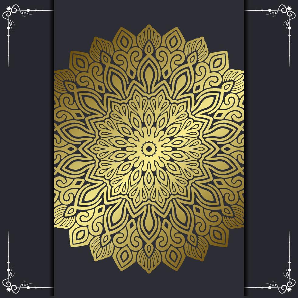 Luxus-Mandala-Hintergrund mit goldenem Arabeskenmuster arabisch-islamischer Oststil. Dekoratives Mandala im Ramadan-Stil. Mandala für Print, Poster, Cover, Broschüre, Flyer, Banner vektor