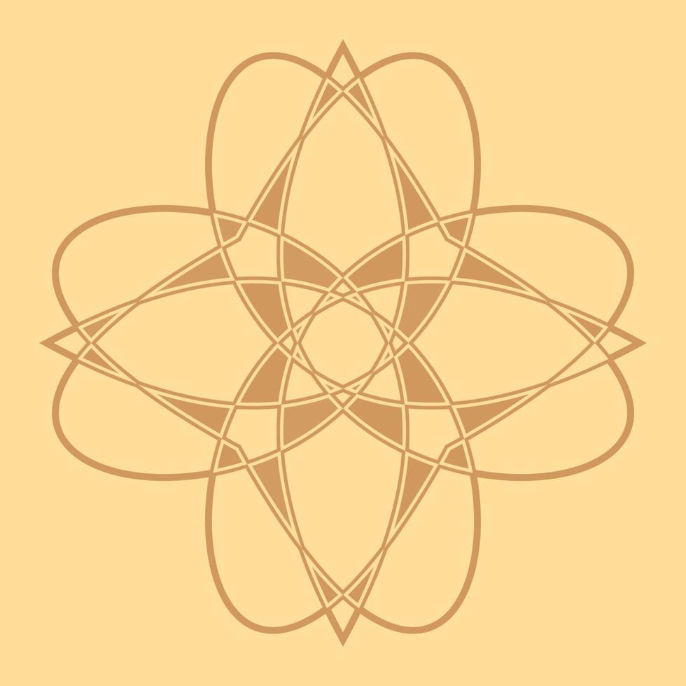 Spyrographie abstrakte Blume auf dem beige Hintergrund isoliert. vektor